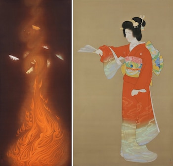 Dos cuadros del estilo Nihonga: