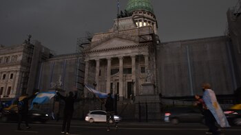 La fachada del Congreso, ayer,
