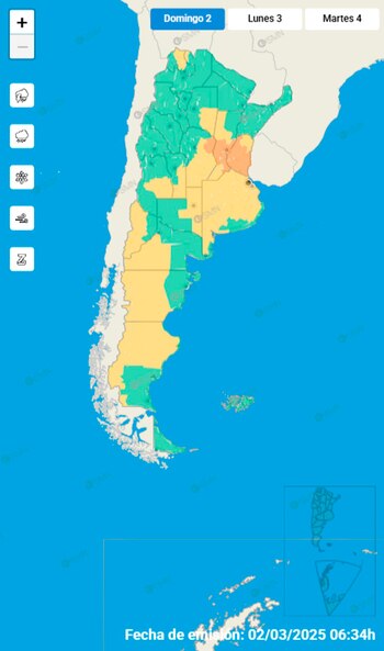 El Servicio Meteorológico Nacional brindó