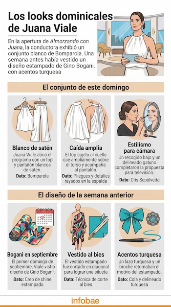 La conductora comenzó el almuerzo de El Trece con un conjunto de Evangelina Bomparola, un recogido bajo de Juan Fojo y un maquillaje de Cris Sepúlveda.
