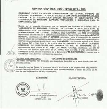 Contrato que evidencia que general