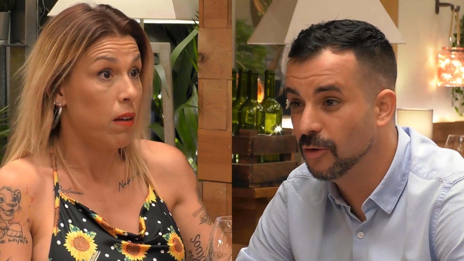 La cita entre Estefanía y Rodrigo en First Dates (Montaje Infobae, Cuatro)
