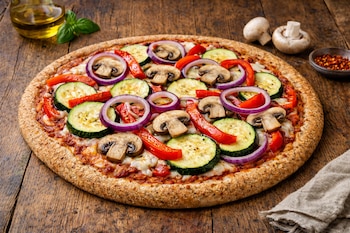 La pizza vegetariana ofrece una