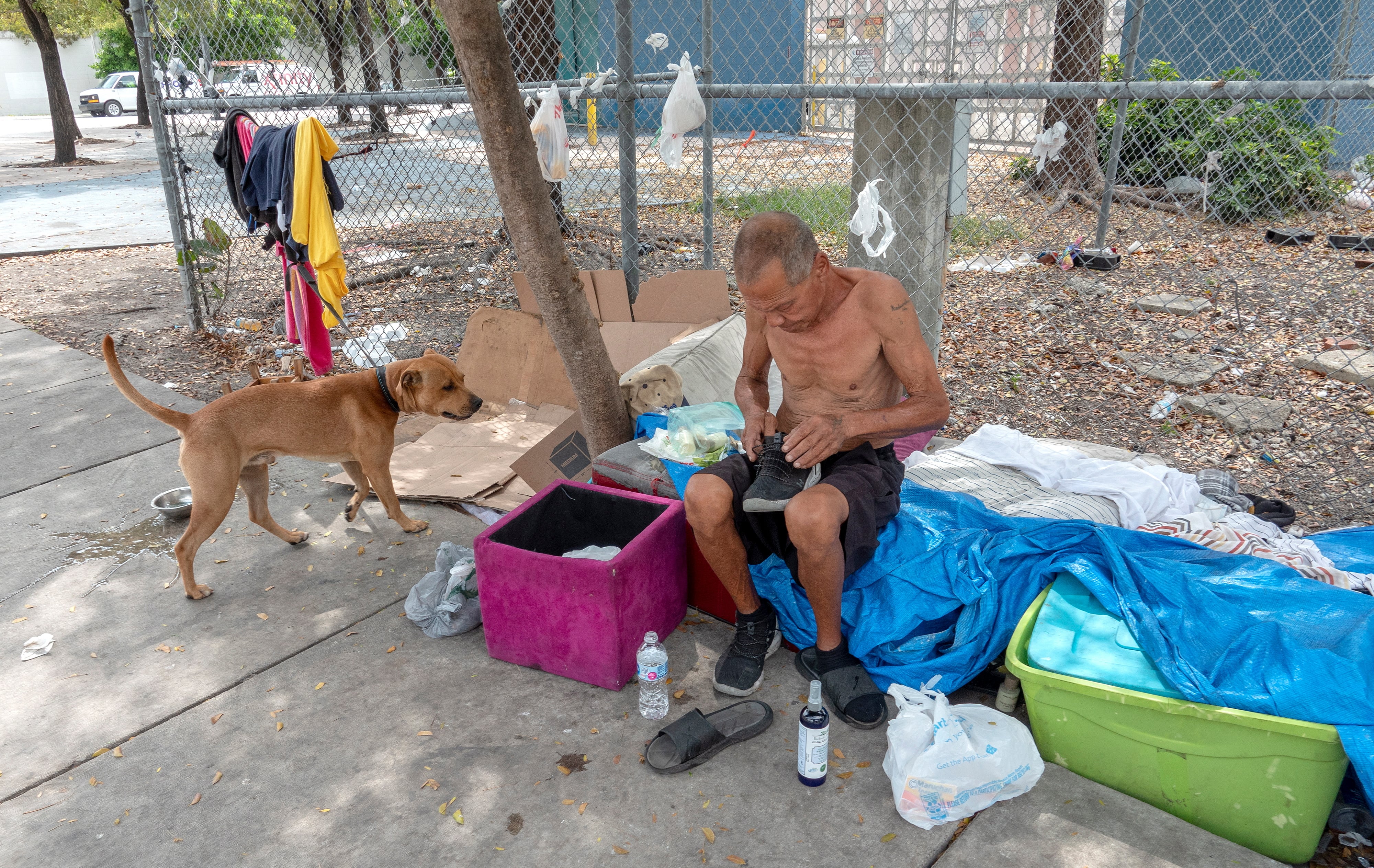 Los comisionados de Miami aprobaron por 4 votos contra 1 el avance de una ordenanza que eliminaría dos protecciones antes del arresto de personas sin hogar que duermen en la calle (EFE/Cristóbal Herrera)