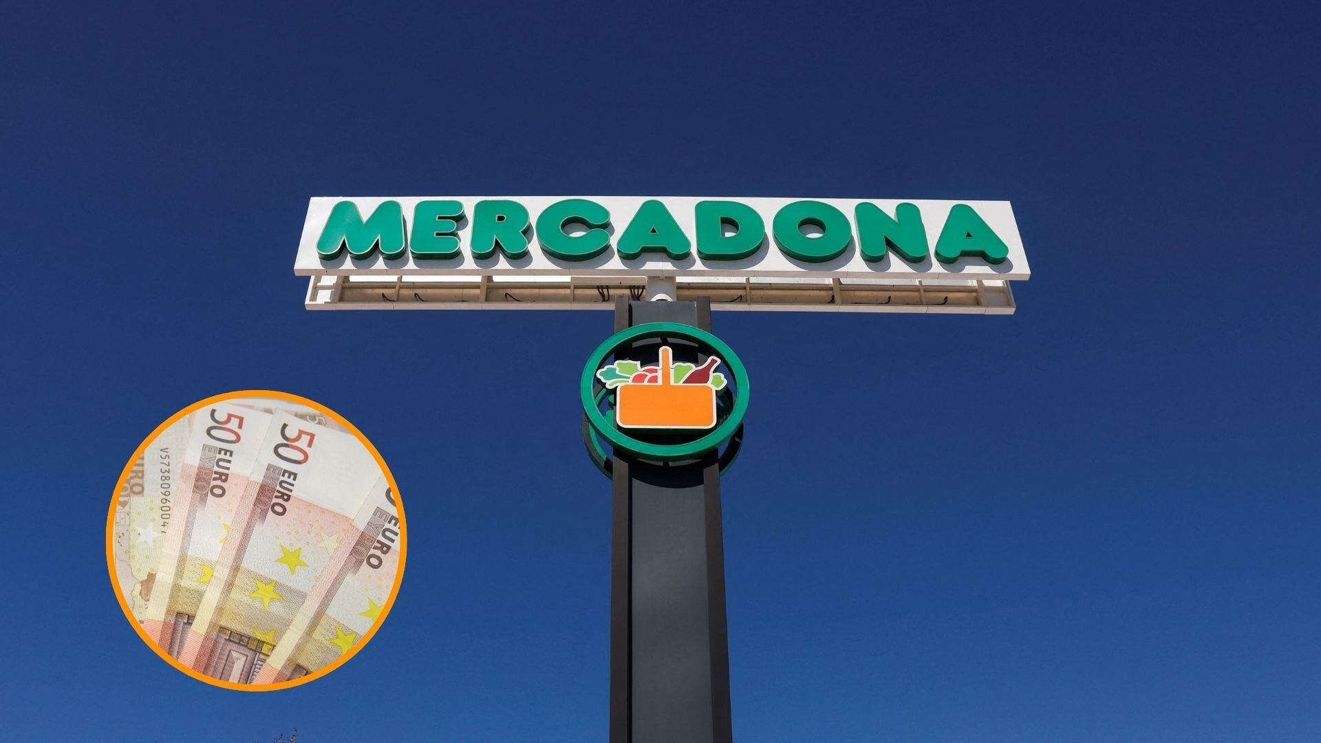 Mercadona y billetes de euro (Montaje Infobae)