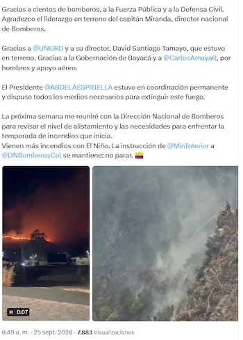 Rodrigo Lara destacó el trabajo de las autoridades - crédito @Rodrigo_Lara_/X