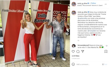 La publicación de Rocío Oliva