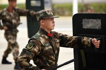Soldados chinos durante un entrenamiento
