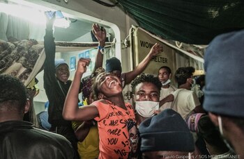 11-07-2021 Migrantes rescatados por el buque 'Ocean Viking' de SOS Mediterranée
POLITICA EUROPA ITALIA
SOS MEDITARRENÉE