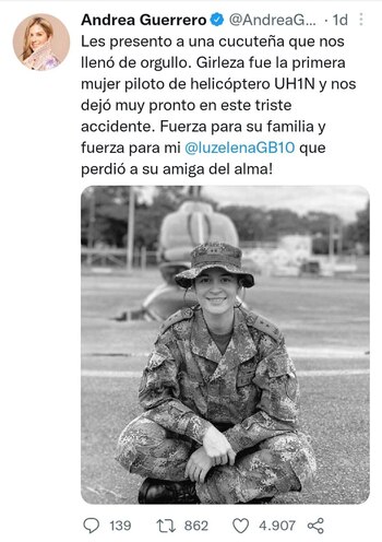 Andrea Guerrero envió un mensaje