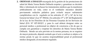 El documento del Poder Judicial