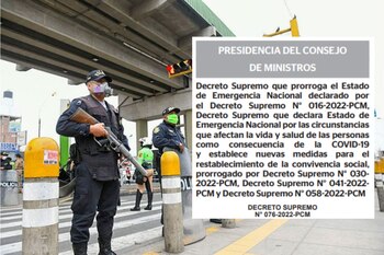 Gobierno prorroga estado de emergencia