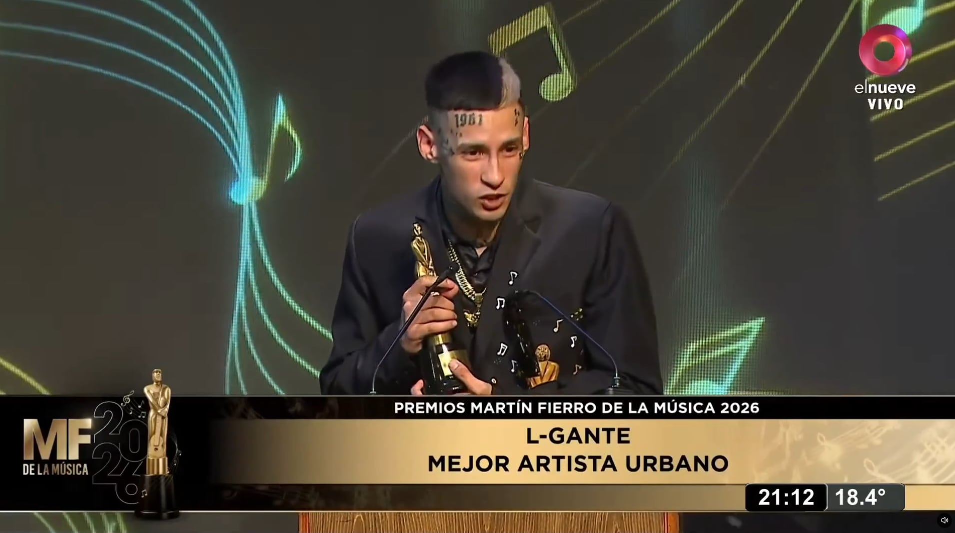 L-Gante resultó ganador del premio en la categoría de Mejor Artista Urbano