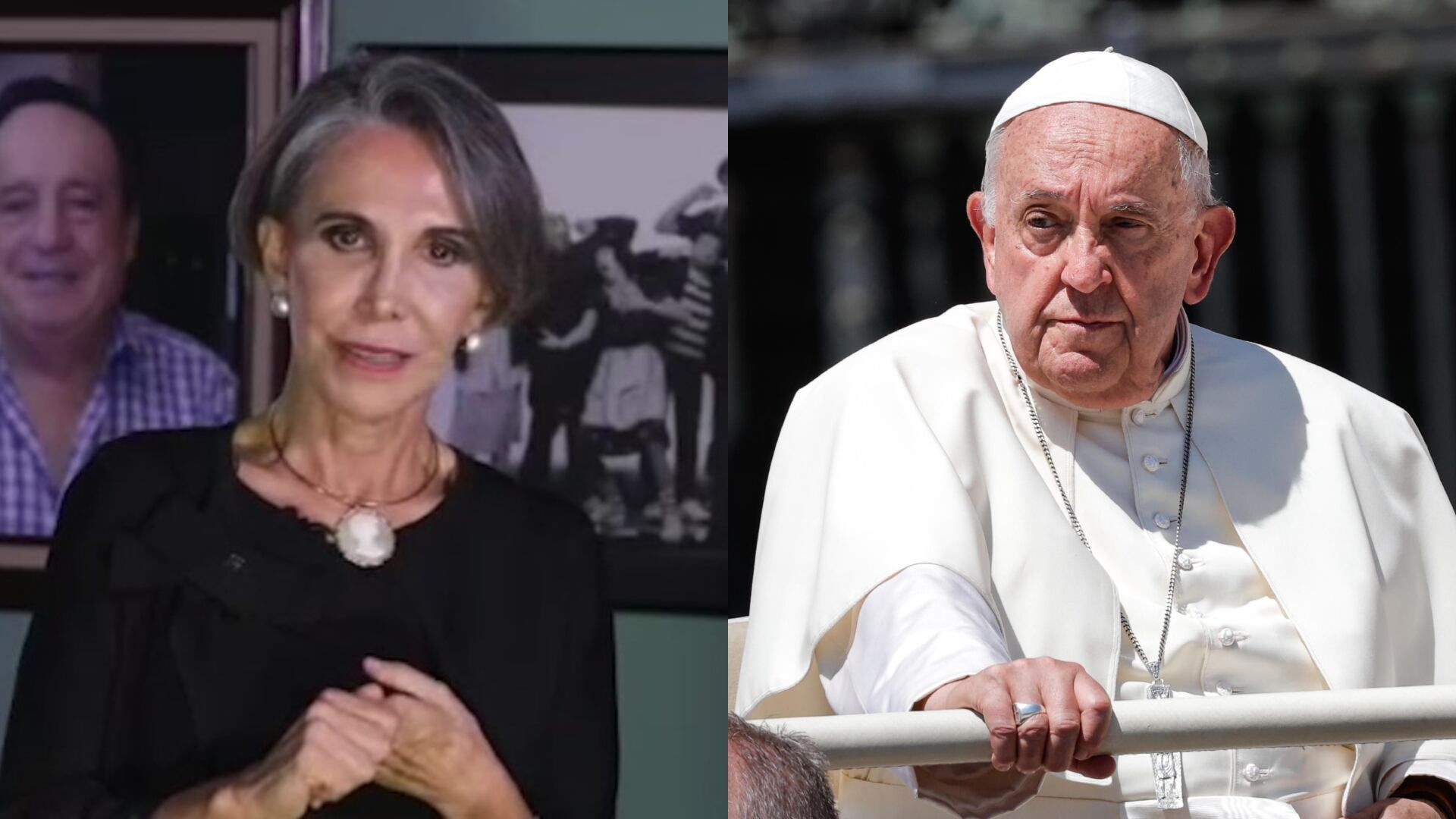Florinda Meza entregó al Papa Francisco un libro de Chespirito en un evento especial en el Vaticano en 2024 (Foto: Instagram)