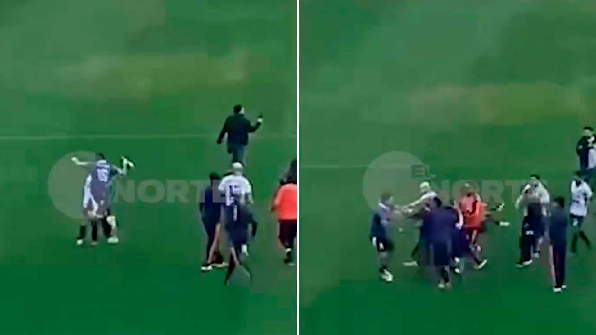 El video de la batalla campal en la final de la Liga Nicoleña: la patada por la espalda que sufrió un jugador con su hijo en brazos