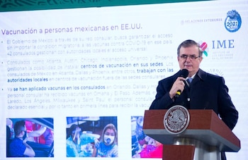 OLGA SANCHEZ CORDERO - MARCEL EBRARD - CONFERENCIA - PRESIDENCIA - MEXICO - 02022021 7
