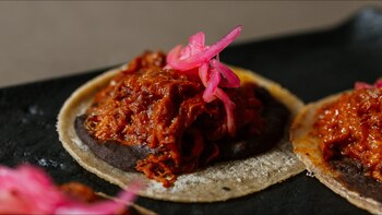 Tacos en el restaurante El