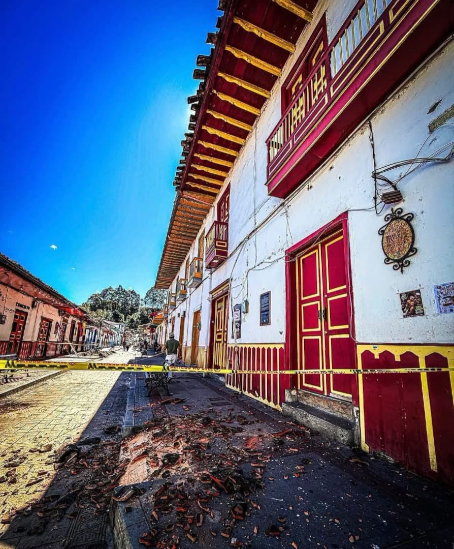 Pueblo de Salento, en el departamento del Quindío luego del terremoto - crédito redes sociales