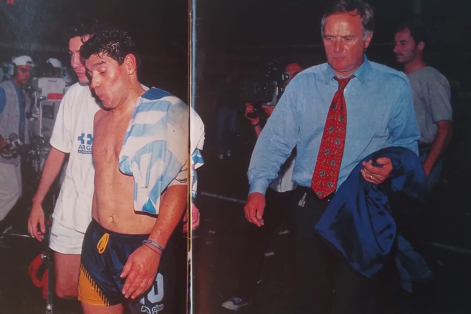 La desolación de Maradona y Marzolini camino a los vestuarios
