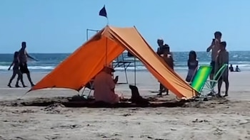 Armaron una carpa en una