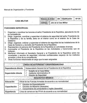 Tareas del jefe de la