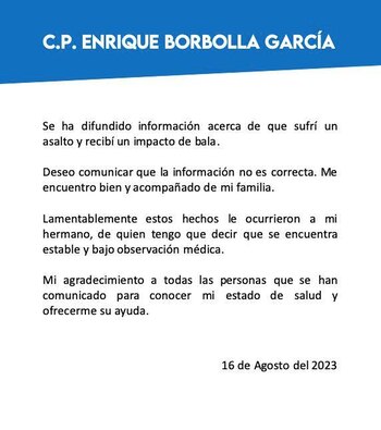 Enrique Borbolla confirma asalto y