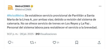 Suspendieron el servicio de la