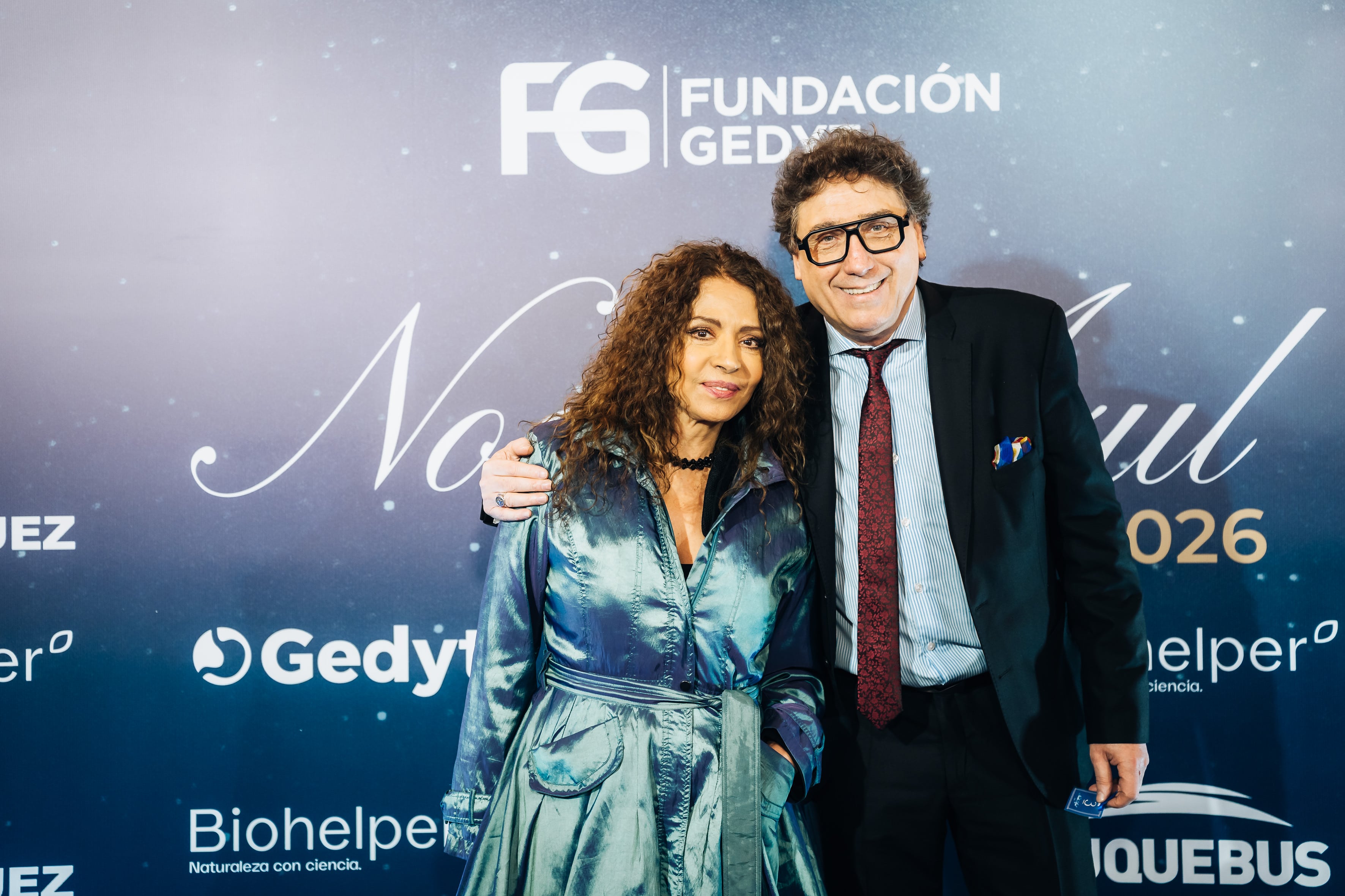 Patricia Sosa asistió a la Noche Azul junto a su marido, Oscar Mediavilla