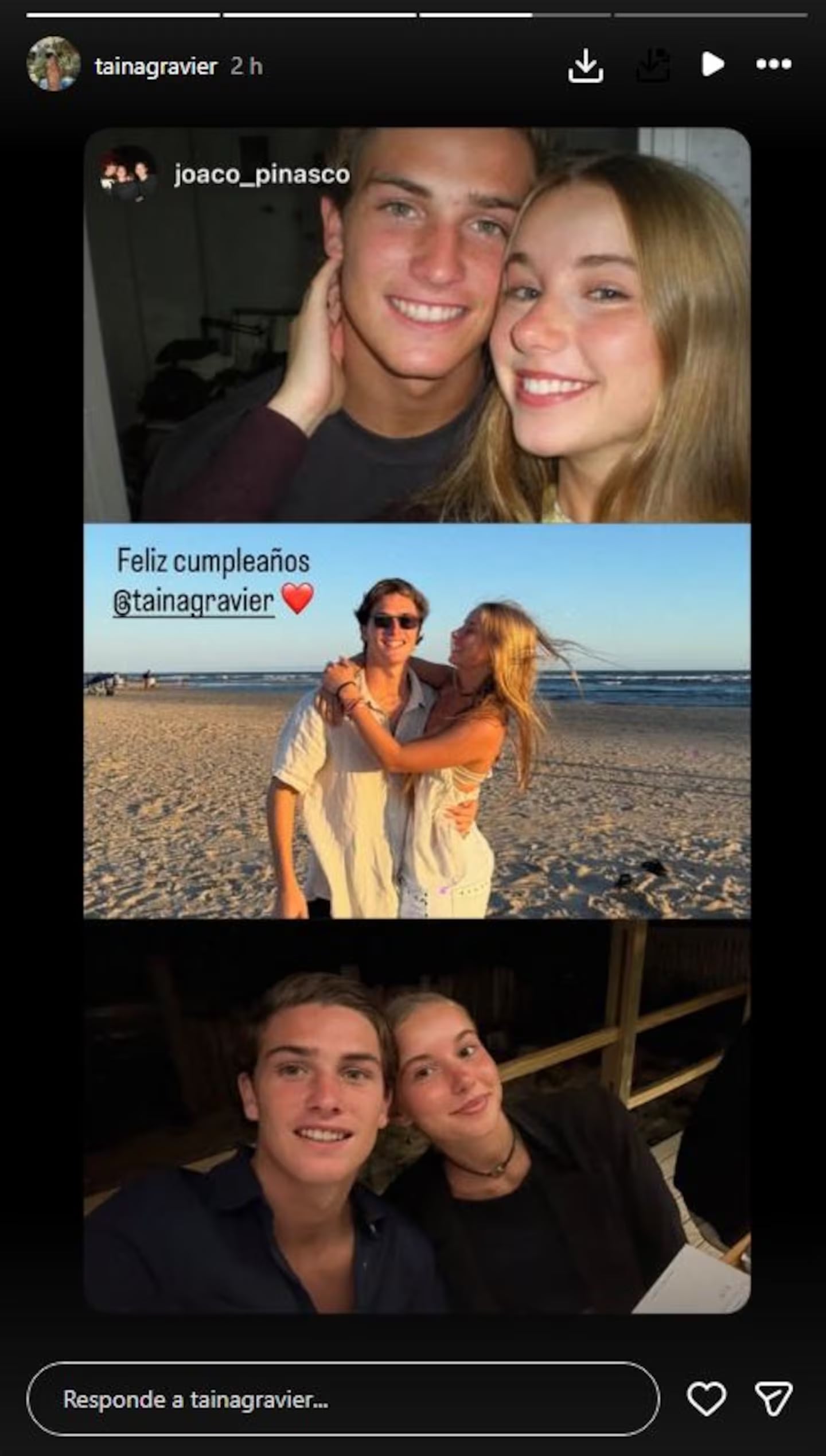 Taína Gravier oficializó su romance con Joaquín, el joven que conquistó a la familia Mazza (Instagram)
