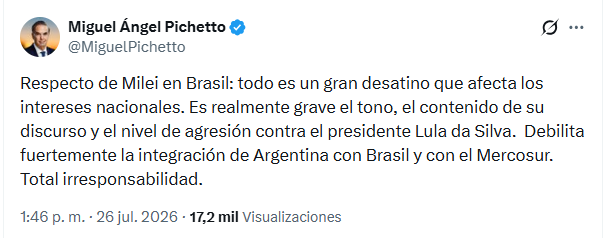 La postura del diputado Pichetto
