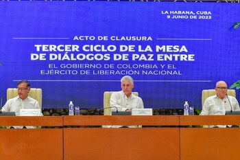 Gustavo Petro, Miguel Díaz Canel y Antonio García Fotos: Andrea Puentes Presidencia