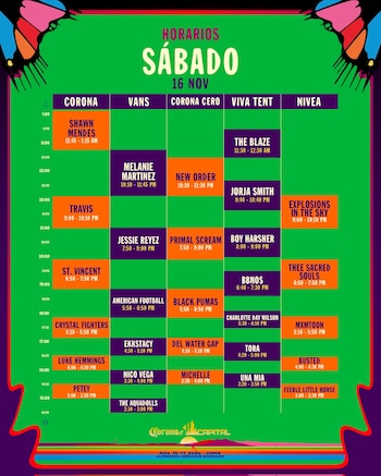 Horario oficial sábado.