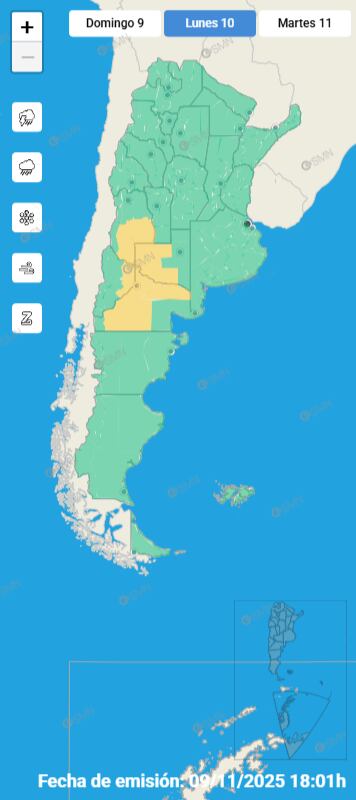 El ingreso de aire cálido desde el norte consolidará condiciones típicas de primavera avanzada