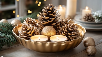 Centros de mesa con piñas