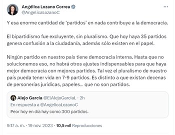 Angélica Lozano opina de la