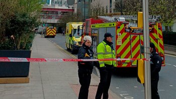 Los bomberos en el lugar