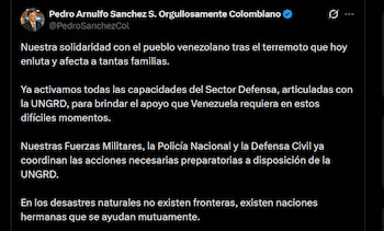 Pedro Sánchez - crédito @PedroSanchezCol/X