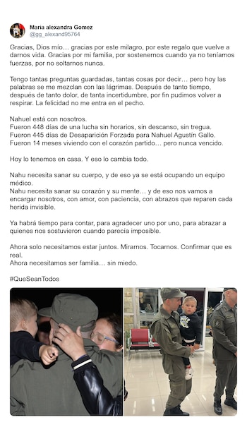 María Alexandra Gómez agradeció el