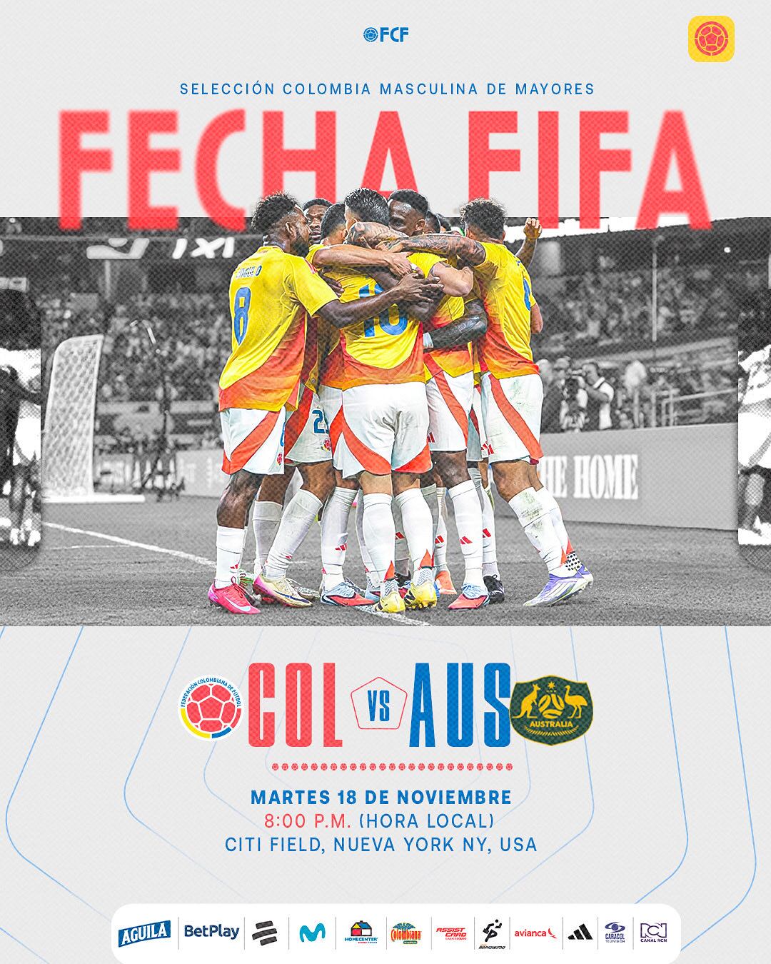 Así fue el anuncio de la selección Colombia sobre su amistoso ante Australia en Nueva York - crédito FCF