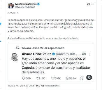 El candidato Iván Cepeda Castro llamó racista a Álvaro Uribe - crédito @IvanCepedaCast/X