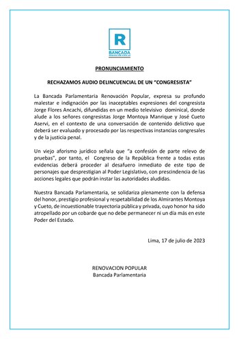 Este fue el pronunciamiento de