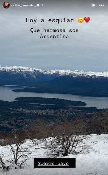 Cinthia Fernández se instala en Bariloche y muestra su “cabaña tour” en la nieve
