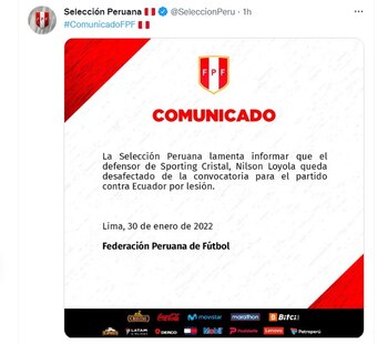 Comunicado de la FPF por