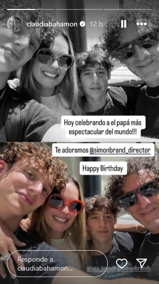 Claudia Bahamón sorprendió con mensaje de cumpleaños para Simón Brand tras su separación - crédito @claudiabahamon/Instagram