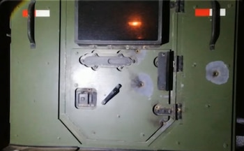 Así quedó el vehículo blindado