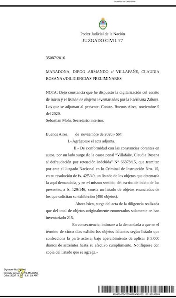 la multa que le aplicaron a Claudia Villafañe por no exhibir todos los objetos del museo de Maradona.