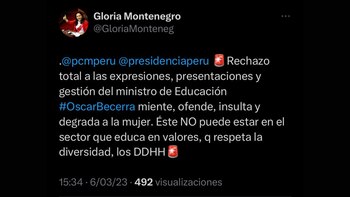 Twitter de la exministra de
