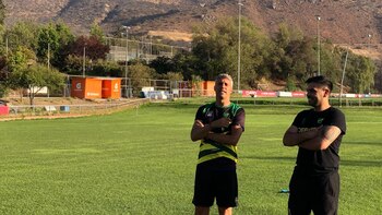 Hernán Crespo durante el entrenamiento