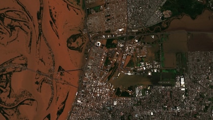 Las impactantes imágenes satelitales del antes y depuesta de las inundaciones en el sur de Brasil