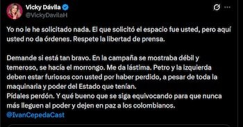 Vicky Dávila - crédito @VickyDavilaH/X